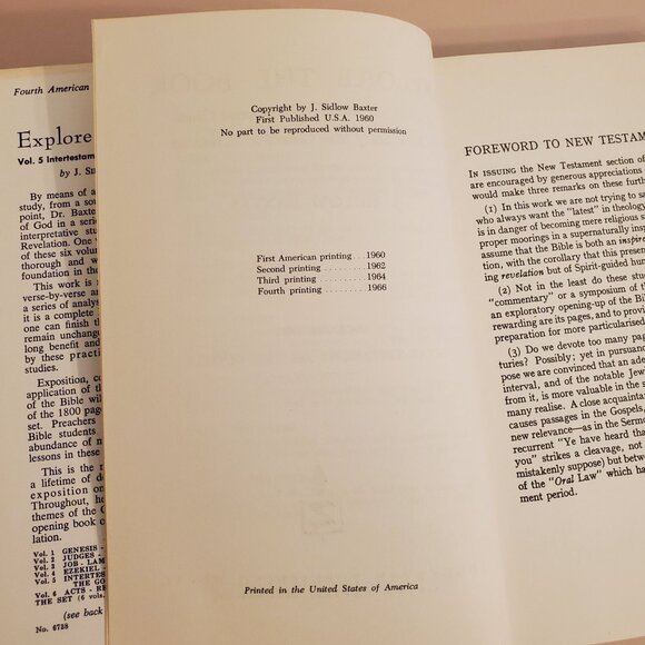 Baxter Explore the Book 2 Volumes Commentary Set Study 1968 Preacher Pastor - Picture 6 of 6